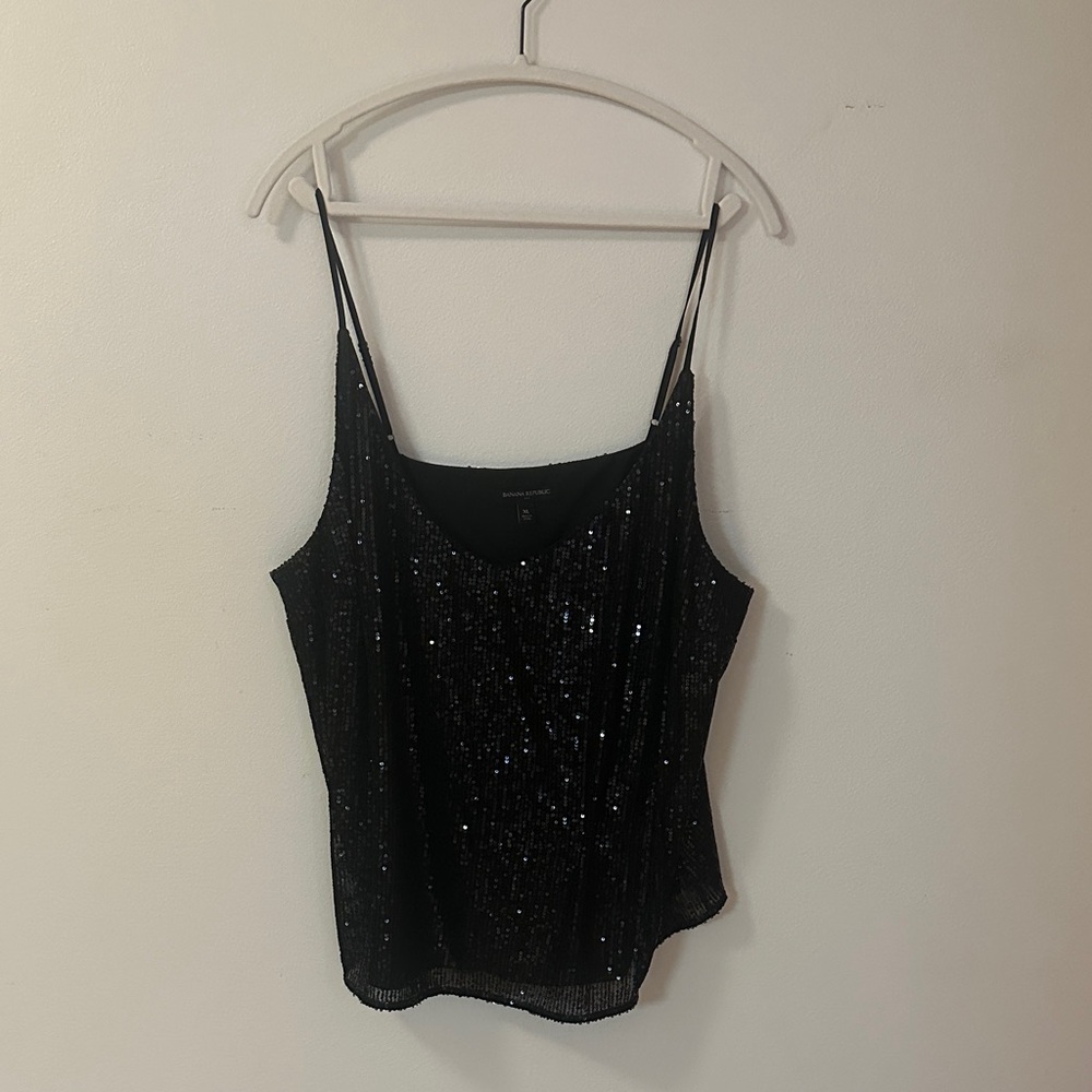 Banana Republic Black Sequin Camisole